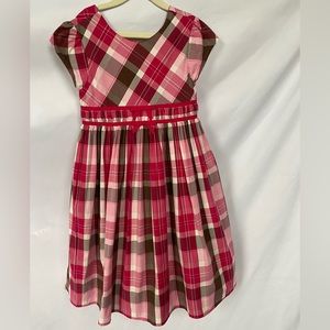 NWT pink plaid dress, Gymboree sz 9. Velvet details at waist, fully lined